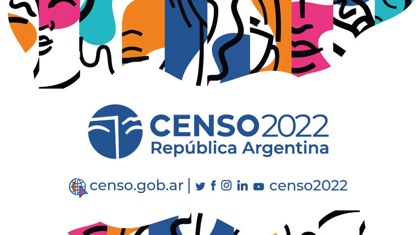 placa con grafica del Censo 2022 incluye pagina web y redes sociales